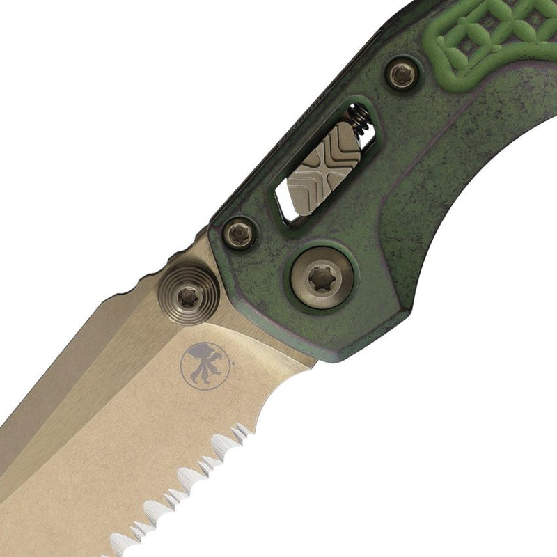 Microtech MSI Mini Ram-Lok Marfione Bronze Antique Green Folding Knife [210M-15FRMS2]
