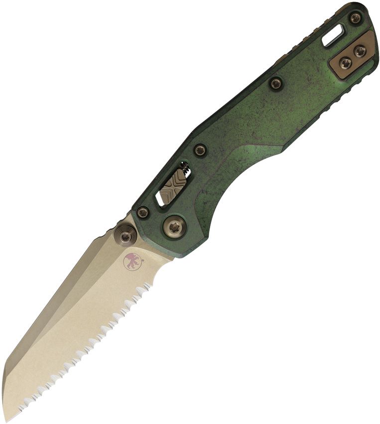 Microtech MSI Mini Ram-Lok Marfione Bronze Antique Green Folding Knife [210M-15MS2]