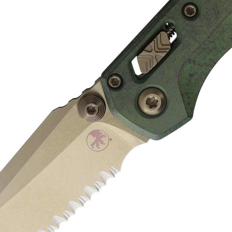Microtech MSI Mini Ram-Lok Marfione Bronze Antique Green Folding Knife [210M-15MS2]