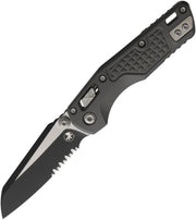 Microtech MSI Mini RAM-LOK Natural Clear Frag Aluminum Partially Serrated Folding Knife [210M-2FRNC] - product view 1