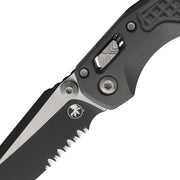 Microtech MSI Mini RAM-LOK Natural Clear Frag Aluminum Partially Serrated Folding Knife [210M-2FRNC] - product view 2