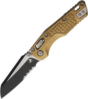 Microtech MSI RAM-LOK Mini Black Partial Serrated Standard Frag Aluminum TAN Folding Knife [210M-2FRTA] - product view 1