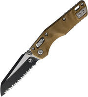 Microtech MSI Mini RAM-LOK Tan Fluted Aluminum Serrated Folding Knife [210M-3FLTA] - product view 1