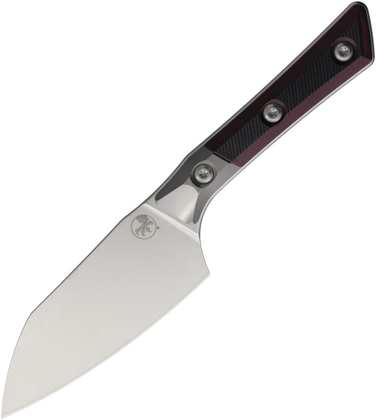 Microtech Santoku 4" Knife Stonewash Standard Titanium Bolster Black Cherry G-10 Kitchen Knife [3300B-10BC] - product view 1