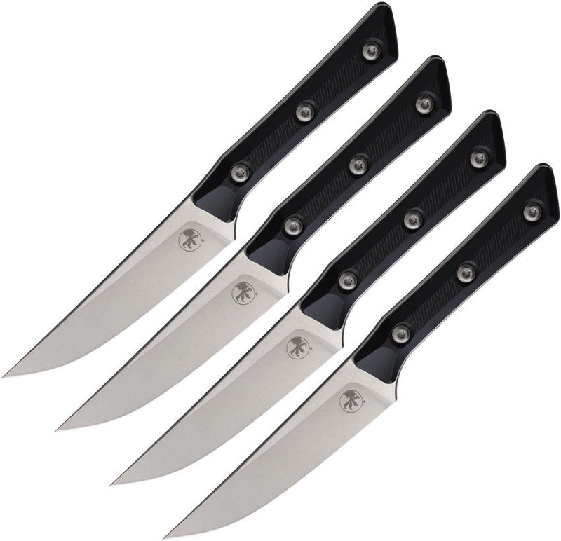 Microtech Steak Knife Set Black G10 Kitchen Knife [3600-10SETBK]