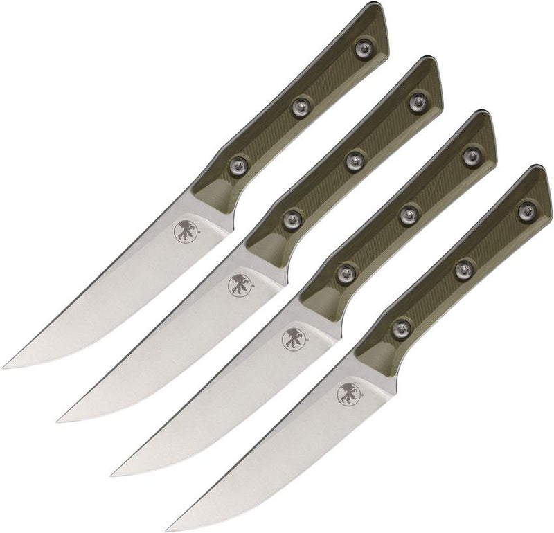 Microtech Steak Knife Set OD Green G10 Kitchen Knife [3600-10SETOD]
