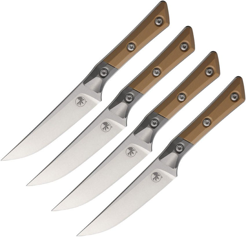 Microtech Steak Knife Set Coyote Tan G10 Kitchen Knife [3600B-10SETCE]