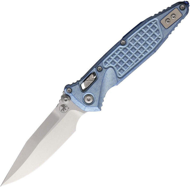 Microtech Socom Ram-Lok Marfione Sel Frag Pattern Titanium Blue Folding Knife [160RL-10FRSMS7]