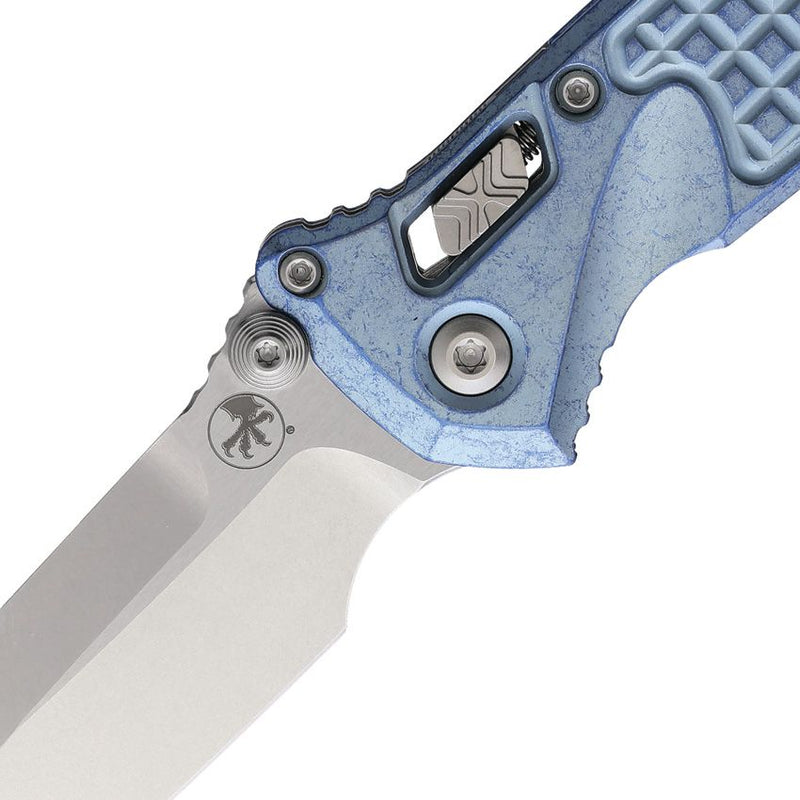 Microtech Socom Ram-Lok Marfione Sel Frag Pattern Titanium Blue Folding Knife [160RL-10FRSMS7]