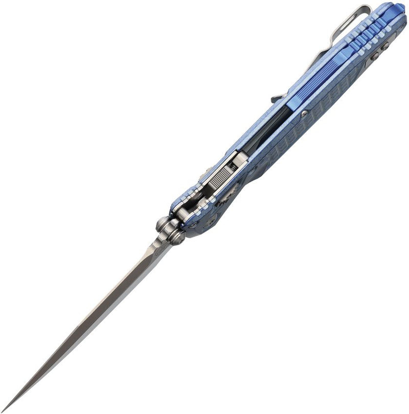 Microtech Socom Ram-Lok Marfione Sel Frag Pattern Titanium Blue Folding Knife [160RL-10FRSMS7]