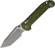 Microtech L.U.D.T. RAM-LOK T/E APOCALYPTIC FRAG PATTERN OD GREEN Green Aluminum (3.50" Bohler M390MK stainless) Folding Knife [1136RL-10APFROD] - product view 1