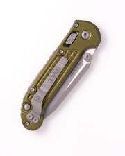 Microtech L.U.D.T. RAM-LOK T/E APOCALYPTIC FRAG PATTERN OD GREEN Green Aluminum (3.50" Bohler M390MK stainless) Folding Knife [1136RL-10APFROD] - product view 4