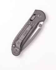 Microtech L.U.D.T RAM-LOK S/E APOCALYPTIC FRAG PATTERN ALUMINIUM NATURAL CLEAR Gray Aluminum (3.50" Bohler M390MK stainless) Folding Knife [1135RL-10APFRNC] - product view 4