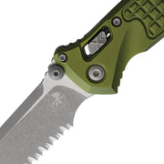 Microtech Socom RAM-LOK S/E Apocalyptic Standard Partial Serrated Frag Aluminum OD GREEN Folding Knife [160RL-11APFROD] - product view 2