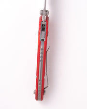 Microtech L.U.D.T RAM-LOK S/E STONEWASH FRAG PATTERN ALUMINIUM RED Red Aluminum (3.50" Bohler M390MK stainless) Folding Knife [1135RL-10FRRD] - product view 5