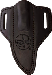 Microtech Akris Stonewash Standard G-10 Black with Dark Chocolate Leather Sheath Fixed Blade Knife [95-10BK-1] - product view 2