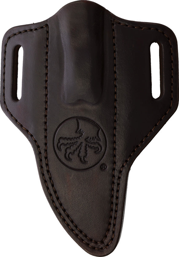 Microtech Akris Stonewash Standard G-10 Black with Dark Chocolate Leather Sheath Fixed Blade Knife [95-10BK-1] - product view 2