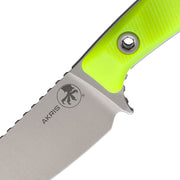 Microtech Akris High Visibility with Dark Chocolate Leather