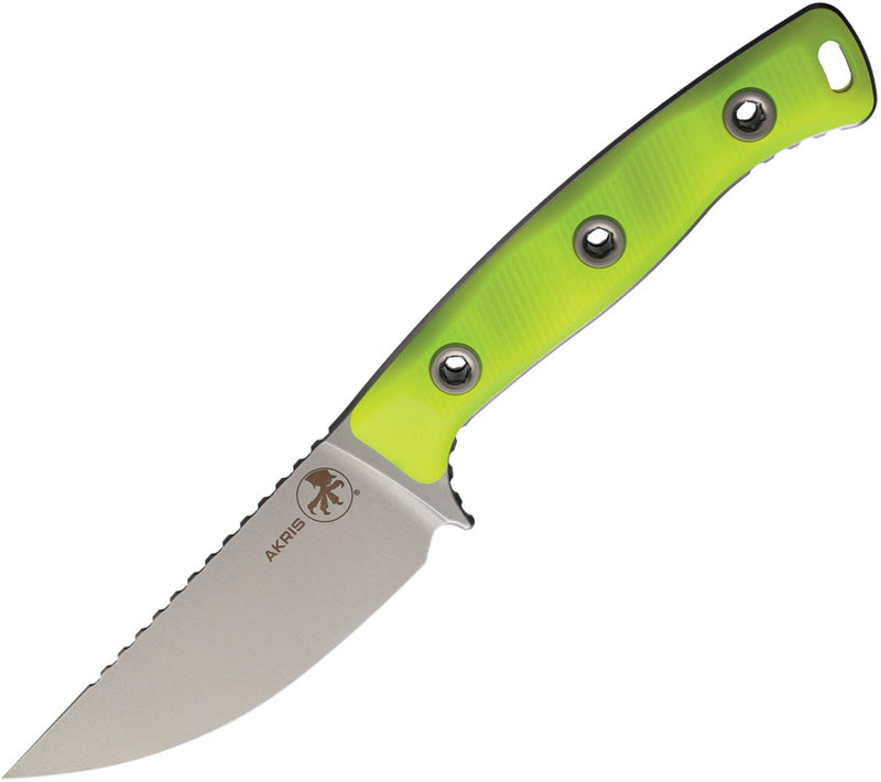 Microtech Akris Stonewash Standard G-10 High Visibility with Black Kydex Sheath Fixed Blade Knife [95-10HV-5] - product view 1