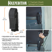 Maxpedition Flashlight Sheath 5in Black [1431B] - product view 3