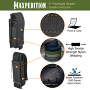 Maxpedition Flashlight Sheath 5in Black [1431B] - product view 4