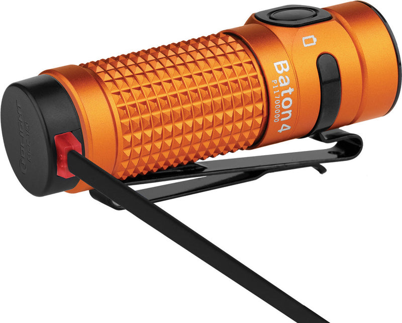 Olight Baton 4 Orange 1300 Lumen Rechargeable EDC Flashlight (OLTBATON4OG) — detail view 4