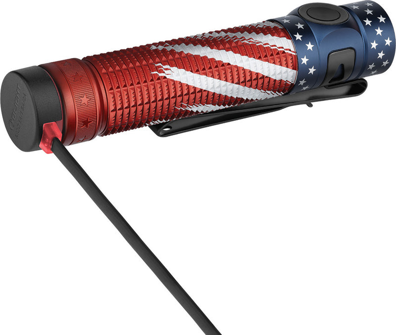 Olight Baton 4 Pro Stars & Stripes 1600 Lumen Rechargeable Flashlight (OLTBATON4PROSSE) — detail view 6