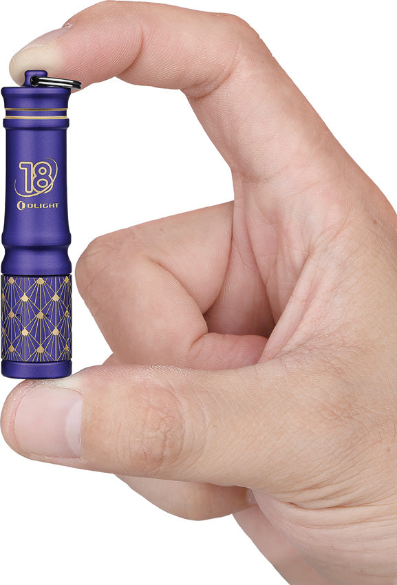 Olight i3E EOS 18th Anniversary Purple AAA Keychain Flashlight (OLTI3E18TH) — detail view 3