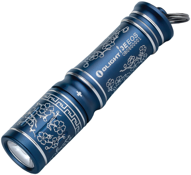 Olight i3E EOS Blue Porcelain AAA Keychain Flashlight (OLTI3EBP) — product view