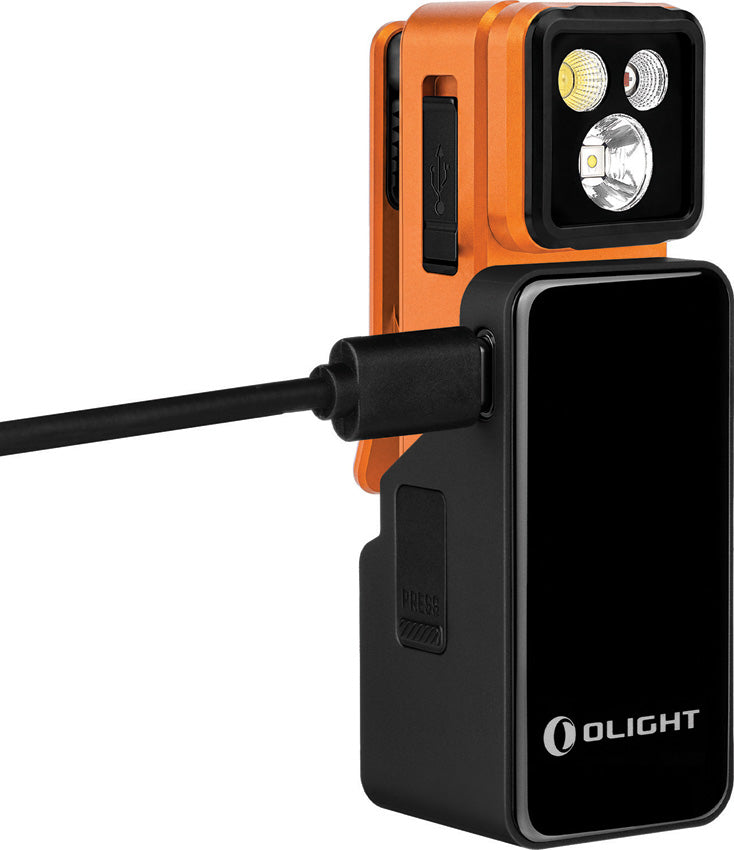 Olight Oclip 2 Pro Premium Orange Clip Flashlight with Charging Dock (OLTOCLIP2PREMOG) — detail view 2