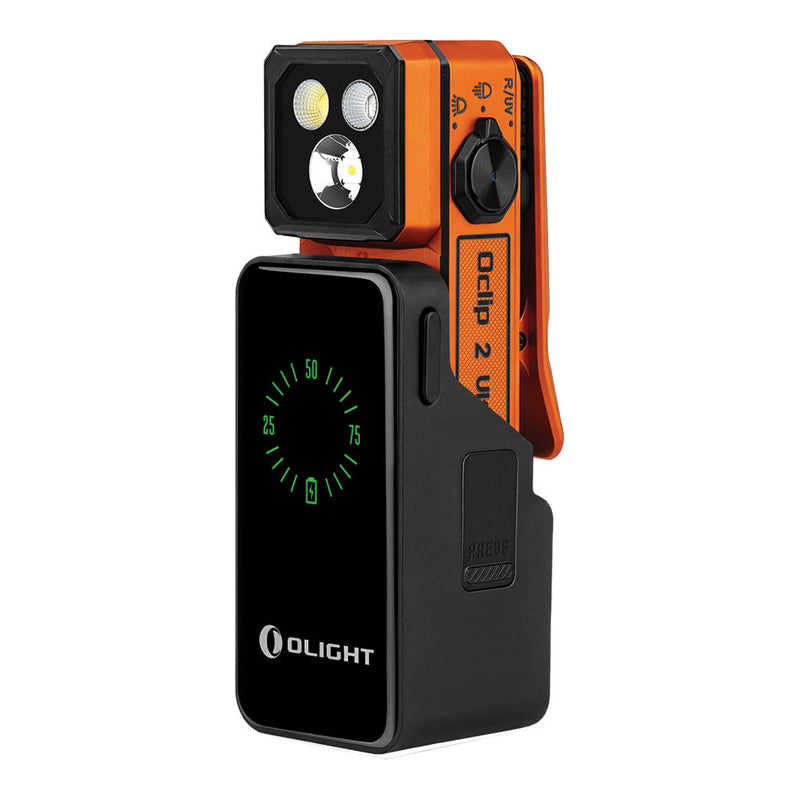 Olight Oclip 2 Ultra Premium Amber Orange Clip Flashlight with Charging Dock (OLTOCLIP2ULPAO) — product view