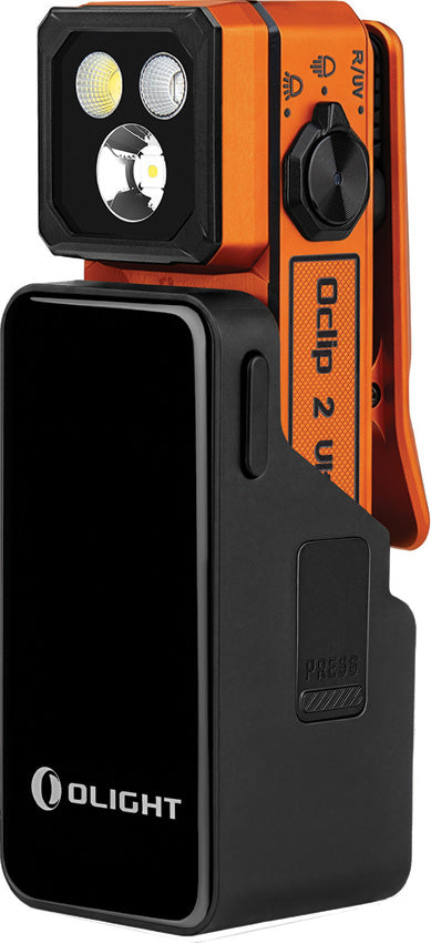 Olight Oclip 2 Ultra Premium Amber Orange Clip Flashlight with Charging Dock (OLTOCLIP2ULPAO) — detail view 3