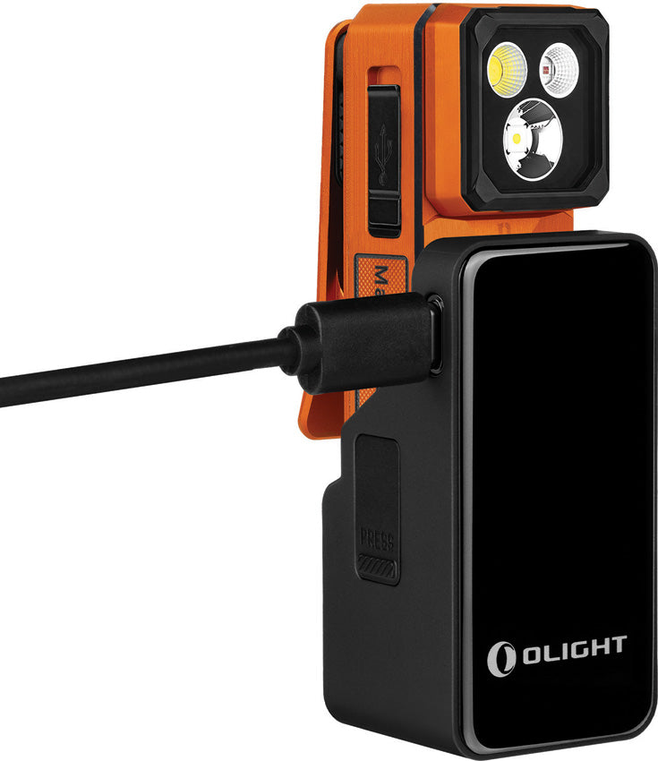 Olight Oclip 2 Ultra Premium Amber Orange Clip Flashlight with Charging Dock (OLTOCLIP2ULPAO) — detail view 5