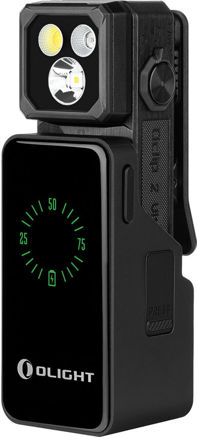 Olight Oclip 2 Ultra Premium Onyx Black Clip Flashlight with Charging Dock (OLTOCLIP2ULPOB) — product view