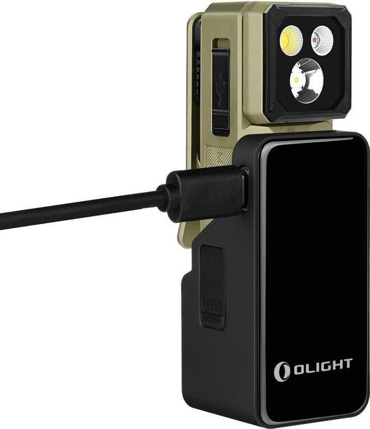 Olight Oclip 2 Ultra Premium Olive Green Clip Flashlight with Charging Dock (OLTOCLIP2ULPOG) — detail view 2