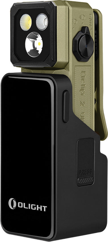 Olight Oclip 2 Ultra Premium Olive Green Clip Flashlight with Charging Dock (OLTOCLIP2ULPOG) — detail view 4