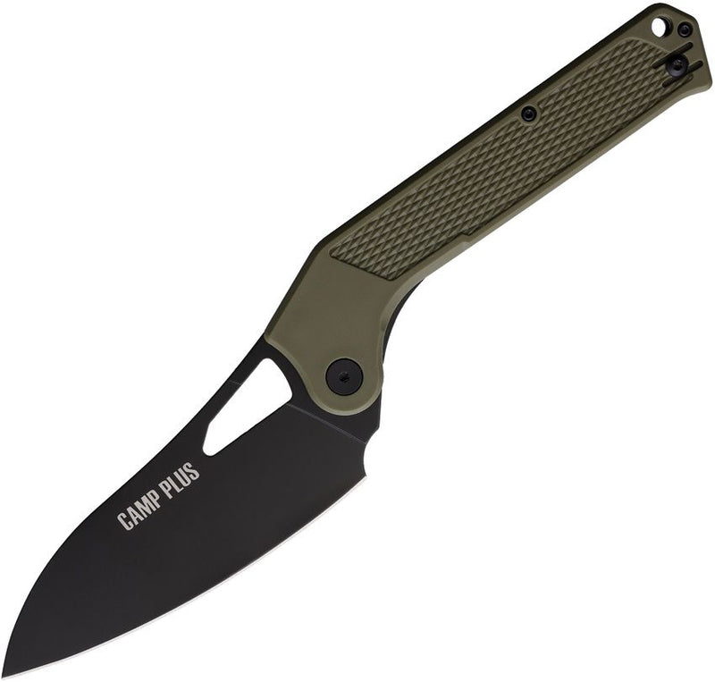 Ontario Camp Plus EDC Linerlock Grn CP [MED KNIFE OD GREEN TC]