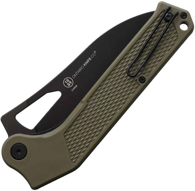 Ontario Camp Plus EDC Linerlock Grn CP [MED KNIFE OD GREEN TC]