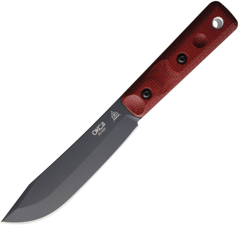 Ontario XL Hunter Fixed Blade Red Mic [ON7026B BLACK BLADE]