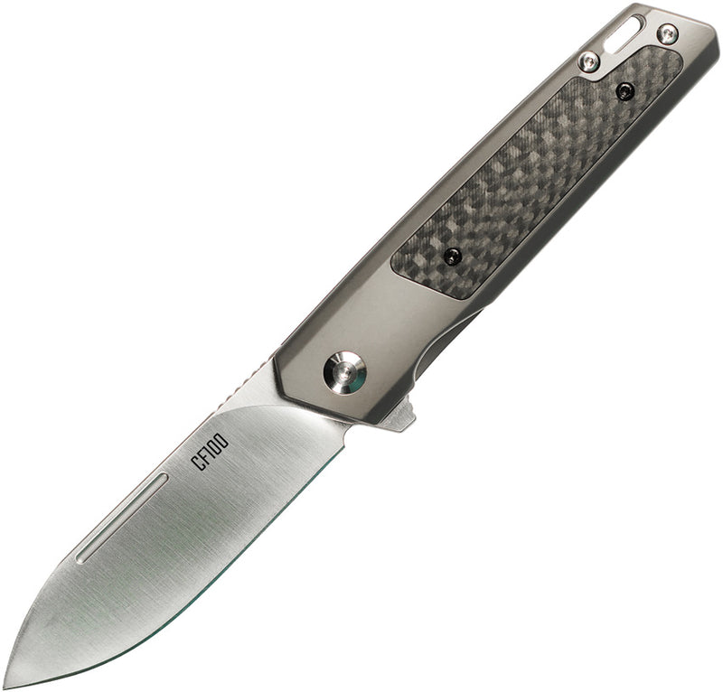 Ontario CF100 Gray Stainless (3.25" 14C28N Sandvik stainless) Folding Knife [8600] - product view 1