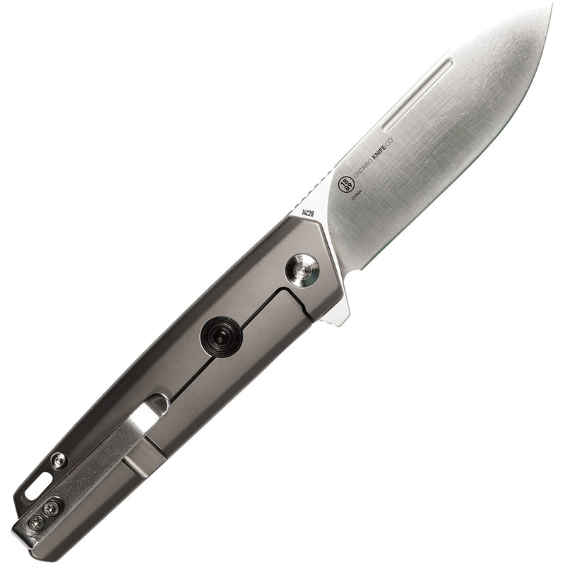 Ontario CF100 Gray Stainless (3.25" 14C28N Sandvik stainless) Folding Knife [8600] - product view 2