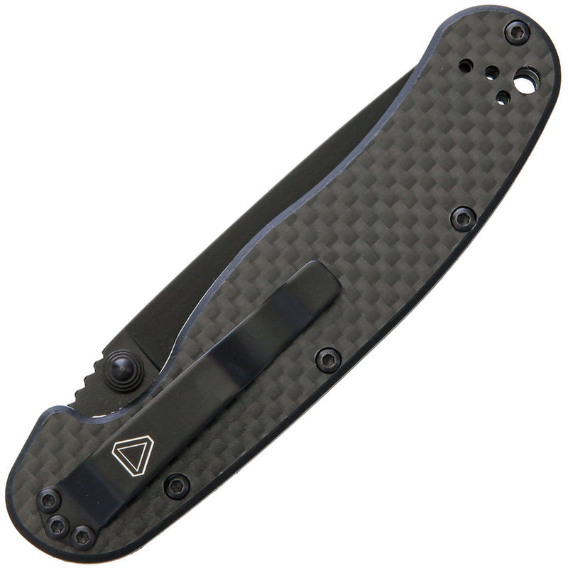 Ontario RAT II Carbon fiber (3.00" Finish D2 tool steel) Folding Knife [8834] - product view 2