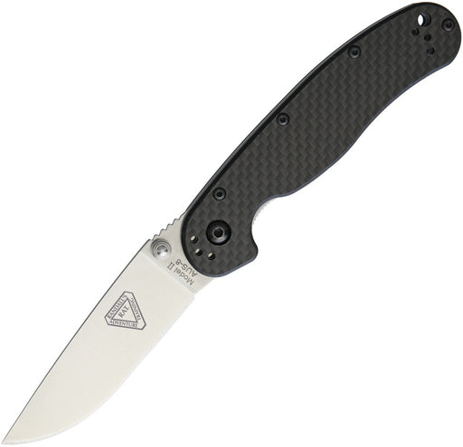 Ontario RAT II Carbon fiber (3.00" Satin finish AUS-8 stainless) Folding Knife [8836] - product view 1