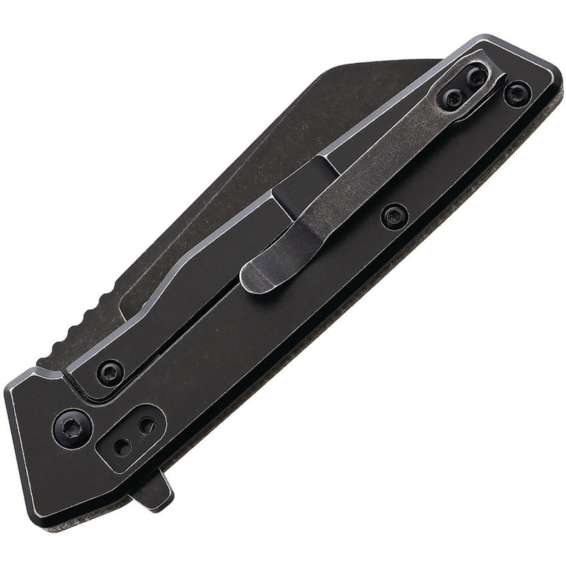Ontario Besra Brown Linen Micarta AUS-8 Titanium Framelock Folding Knife [ 9000] - product view 2