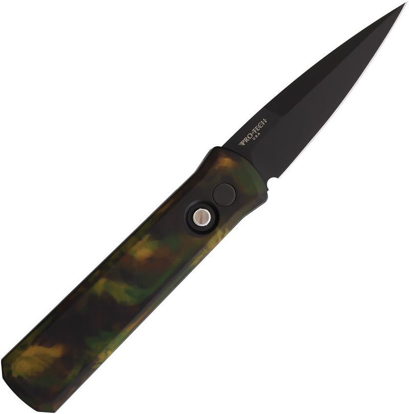 Pro-Tech Auto Godson Button Lock Left Knife [721LH-WOODLAND]