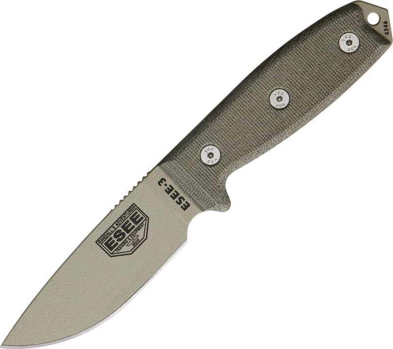 ESEE Model 3 Desert Tan Blade Fixed Blade Knife [ESEE-3P-DT]