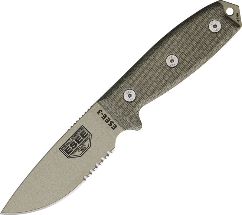 ESEE Model 3 Desert Tan Blade Fixed Blade Knife [ESEE-3S-DT]