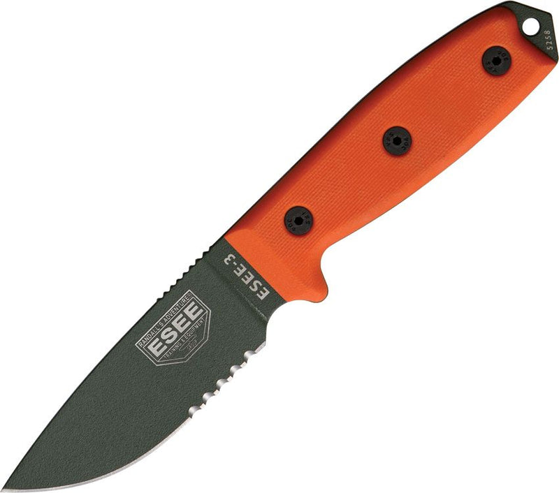 ESEE Model 3 Part Serrated Fixed Blade Knife [ESEE-3S-OD]