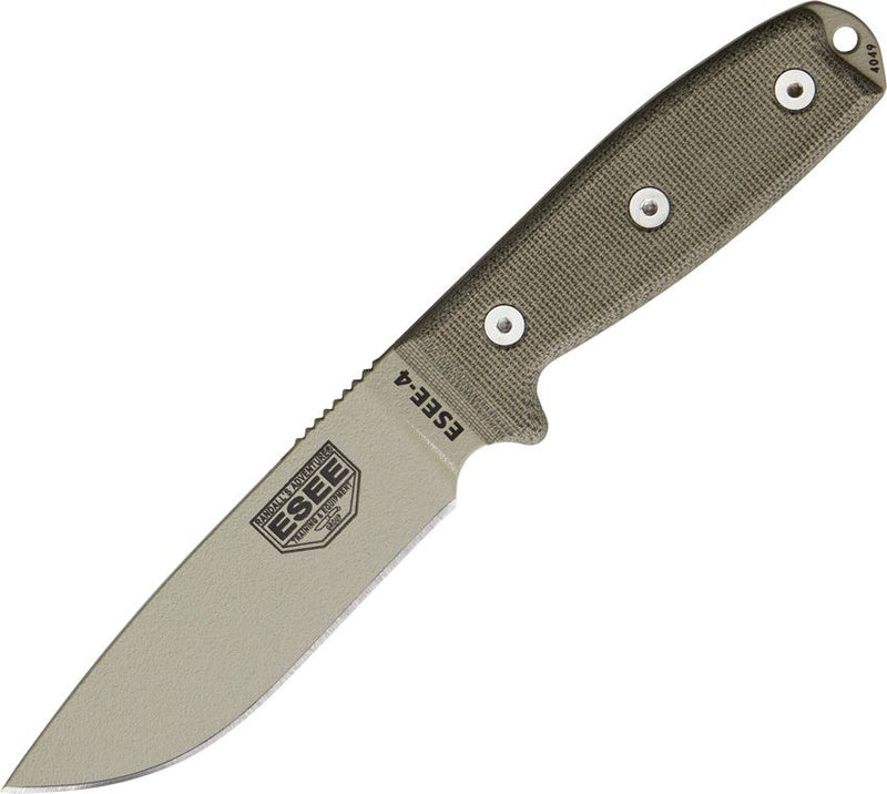 ESEE Model 4 Plain Edge Fixed Blade Knife [ESEE-4P-DT]