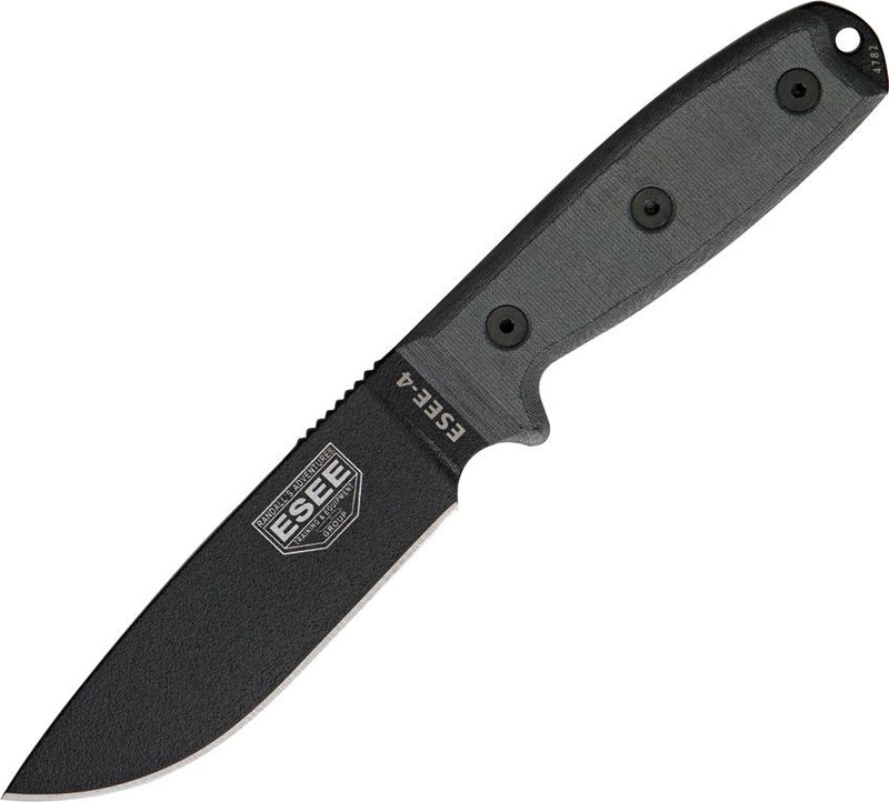 ESEE Model 4 Plain Edge Fixed Blade Knife [ESEE-4P-MB]